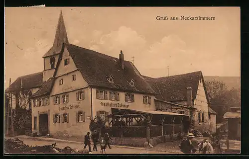 AK Neckarzimmern, Blick auf den Gasthof zum Schwanen