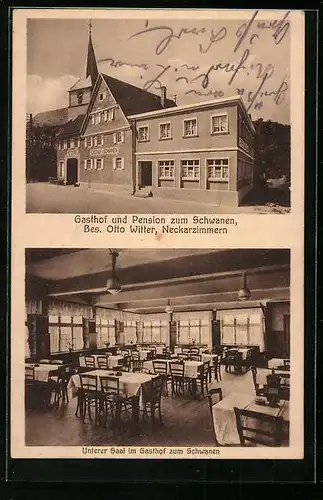 AK Neckarzimmern, Gasthof zum Schwanen, Unterer Saal