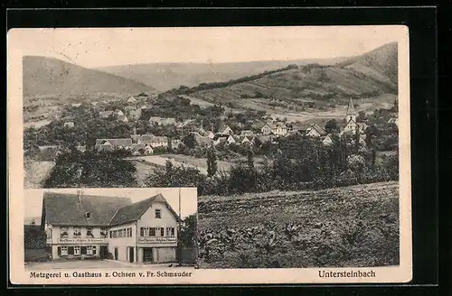 AK Untersteinbach, Gasthaus zum Ochsen, Ortsansicht mit Umgebung