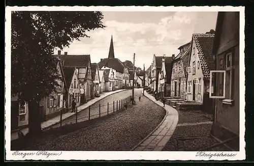 AK Bergen /Rügen, Partie der Königsstrasse