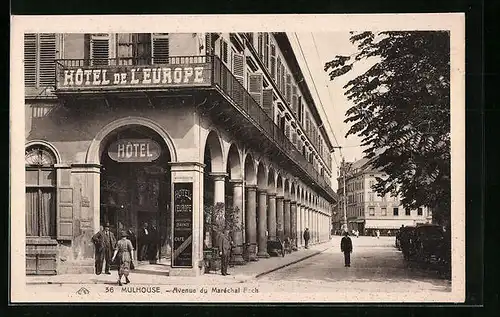 AK Mulhouse, Avenue du Maréchal Dach, Hôtel de L`Europe