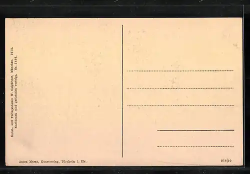 Lithographie Türkheim i. Els., Hotel Zwei Schlüssel