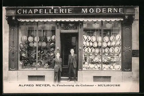 AK Mulhouse, Chapellerie Moderne, Alfred Meyer, 9, Fraubourg de Colmar