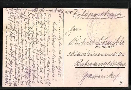 AK Altkirch, Kreuzgasse mit Kirche