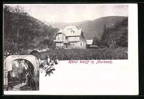 AK Murbach, Hotel Wolff mit Abtei Murbach