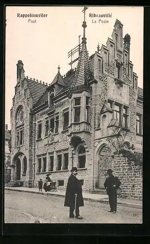 AK Rappoltsweiler, Postgebäude mit Strassenpartie