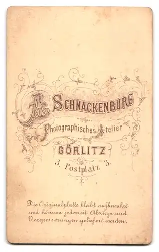 Fotografie A. Schnackenburg, Görlitz, Postplatz 3, Junges Mädel mit hoch gestecktem Haar im Sonntagskleid