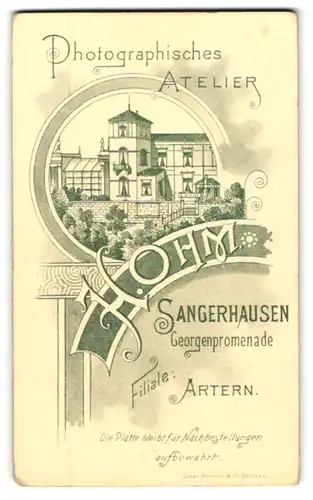 Fotografie H. Ohm, Sangerhausen, Ansicht Sangerhausen, Geschäftshaus mit Atelier Georgenpromenade