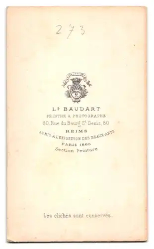 Fotografie L. Baudart, Reims, 80 Rue du Bourg St. Denis, Bursche im Anzug zur Konfirmation / Kommunion