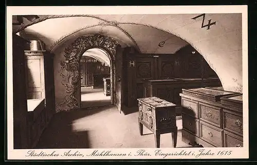 AK Mühlhausen i. Th., Städtisches Archiv, Innenansicht