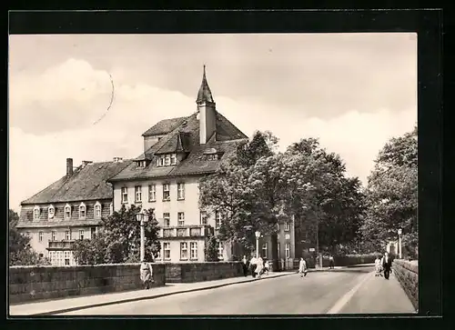 AK Löbau i. Sa., Krankenhaus und Brücke des Friedens