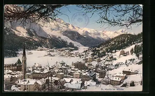 AK St. Moritz, Totalansicht im Winter