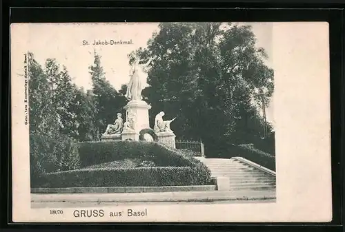 AK Basel, St. Jakob Denkmal