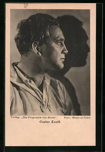 AK Schauspieler Gustav Knuth, Profil mit Schattenwurf
