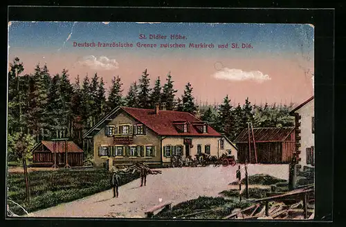 AK Markirch, St. Didier Höhe, Deutsch-französische Grenze