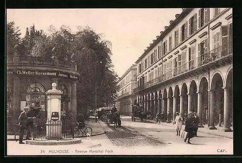 AK Mulhouse, Avenue Maréchal Foch