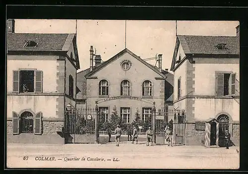 AK Colmar, Quartier de Cavalerie