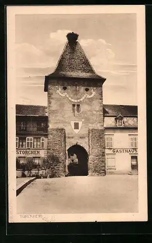 AK Türkheim, Unteres Tor mit Gasthaus