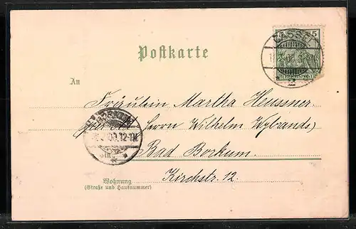 Lithographie Kassel, Fuldabrücke, Cascaden, Bahnhof