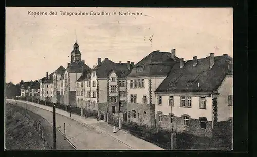 AK Karlsruhe, Kaserne des Telegraphen-Bataillon IV