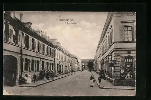 AK Germersheim, Königsstrasse mit Gasthaus