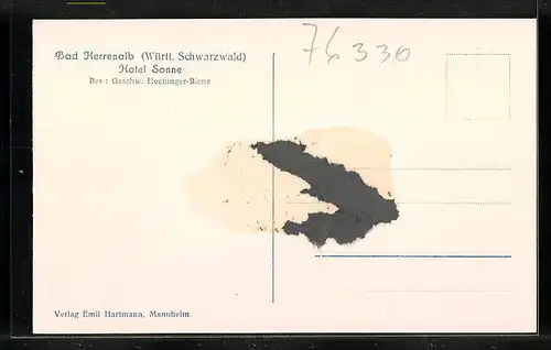 AK Herrenalb, Hotel Sonne