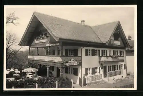 Foto-AK Assenhausen-Leoni, Cafe Rosengarten