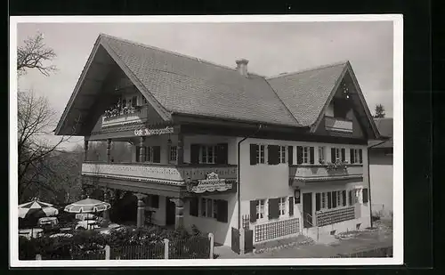 Foto-AK Assenhausen-Leoni, Cafe Rosengarten