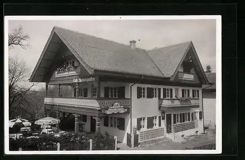 Foto-AK Assenhausen-Leoni, Cafe Rosengarten