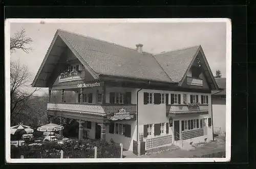 Foto-AK Assenhausen-Leoni, Cafe Rosengarten