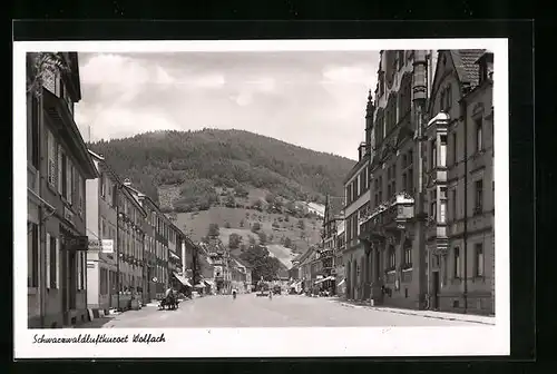 AK Wolfach, Strassenpartie mit Bäckerei Schmidt