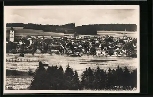 AK Wangen /Allgäu, Panorama mit Kirche