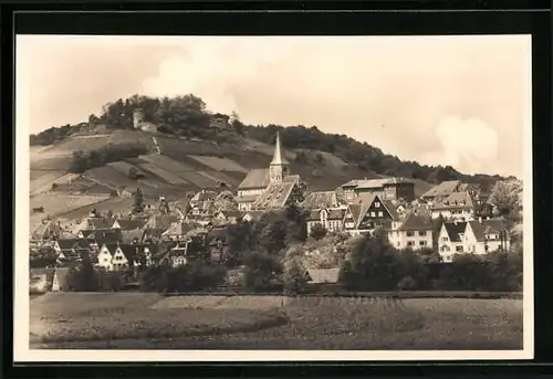 AK Weinsberg /Weibertreu, Panorama mit Kirche
