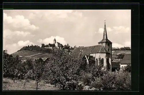 AK Stockheim, Panorama mit Kirche