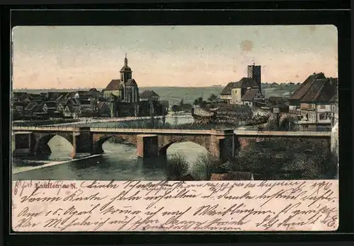 AK Lauffen a. N., Panorama mit Kirche