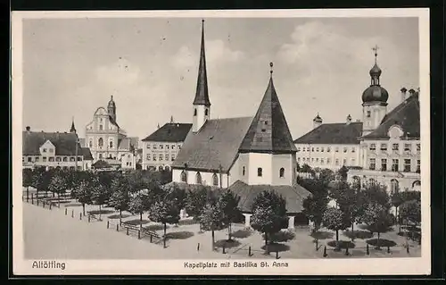 AK Altötting, Kapellplatz mit Basilika St. Anna