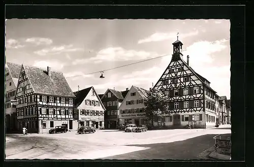 AK Gaildorf, Strassenpartie am Marktplatz
