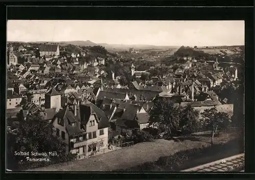 AK Schwäb. Hall, Panorama aus der Vogelschau