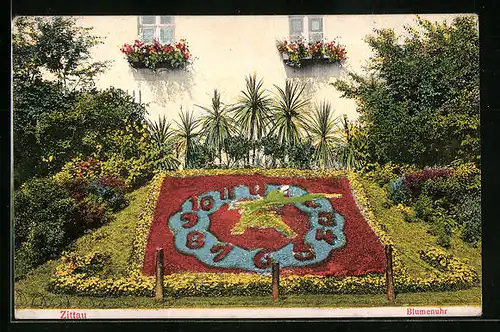 AK Zittau, Blumenuhr an der Fleischerbastei