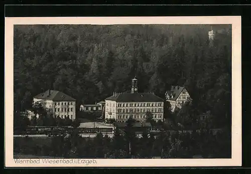 AK Wiesenbad /Erzgeb., Ortspartie aus der Ferne