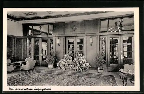 AK Bad Hermannsborn, Eingangshalle des Kurhotels