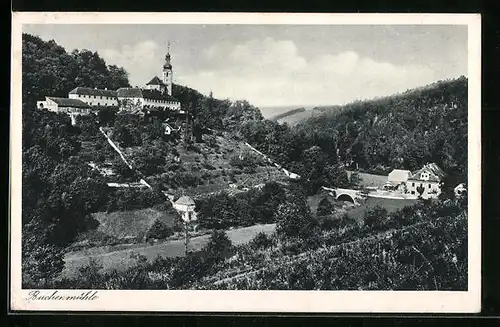 AK Buchenmühle, Ortspartie mit Maira Buchen