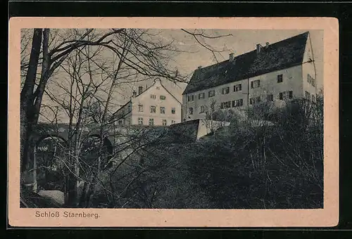 AK Starnberg, Brückenpartie mit Blick aufs Schloss