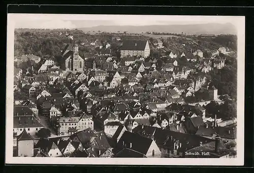 AK Schwäbisch Hall, Ortsansicht vom Flugzeug aus