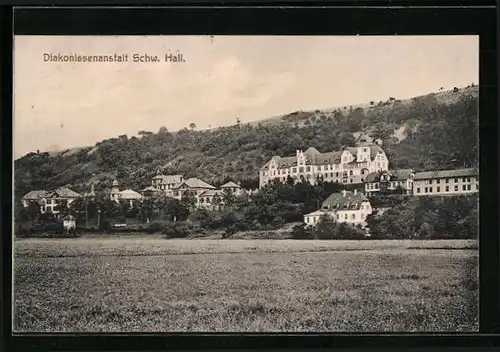AK Schwäbisch Hall, Diakonissenanstalt vom Feld aus gesehen