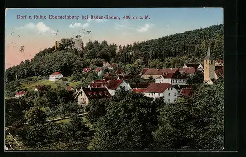 AK Ebersteinburg bei Baden-Baden, Dorf und Ruine