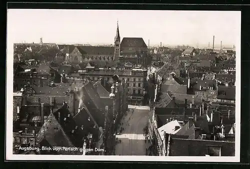 AK Augsburg, Blick vom Perlach gegen den Dom