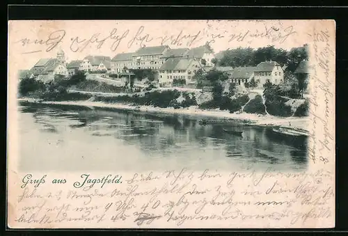 AK Jagstfeld, Ortsansicht mit Flusspartie