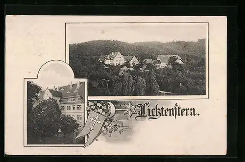 AK Lichtenstern, Ortsansicht, Gebäude, Wappen