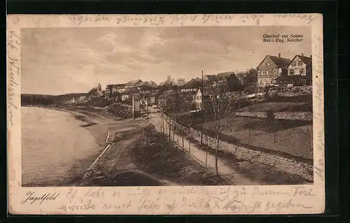 AK Jagstfeld, Ortsansicht mit Gasthof zur Sonne